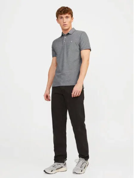 JACK & JONES Tričko JJEPaulos šedý melír bílá