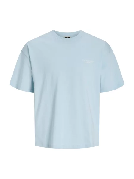 JACK & JONES Tricou JCOBIARRITZ turcoaz / albastru aqua alb