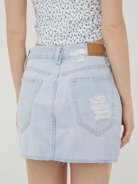 Джинсовая юбка Superdry mini прямая