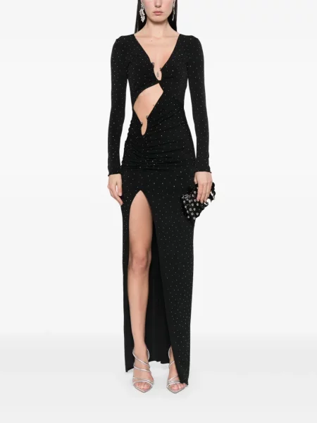 Rochie maxi Nissa de cristal de costum negru