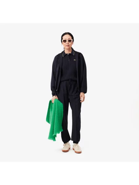Lacoste Kurtka Przeciwdeszczowa Z Kapturem Relaxed Fit granatowa