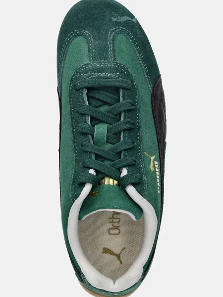 Замшевые кроссовки Puma зеленые