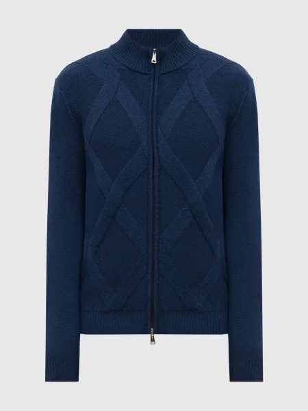 Кардиган з вовни мериноса Cashmere&whiskey синій