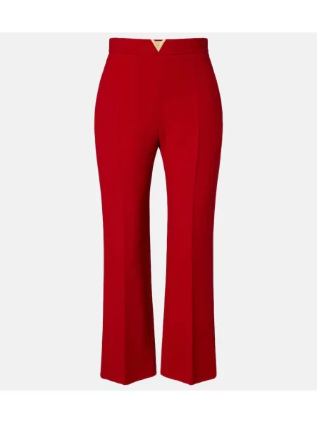 Cropp pantaloni Valentino de lână roșu
