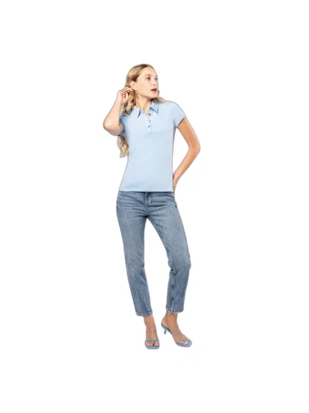 Polo z krótkim rękawem Kariban Jersey niebieska
