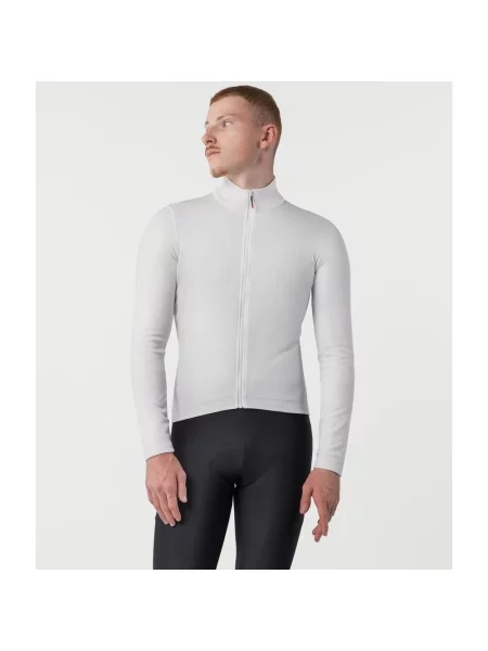 Koszulka rowerowa damska Castelli Competizione Thermal z długim rękawem kość słoniowa S biały