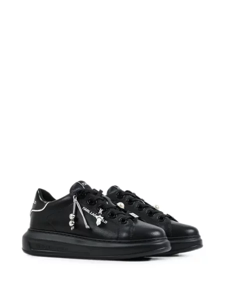 Sneakerși Karl Lagerfeld cu perle negru
