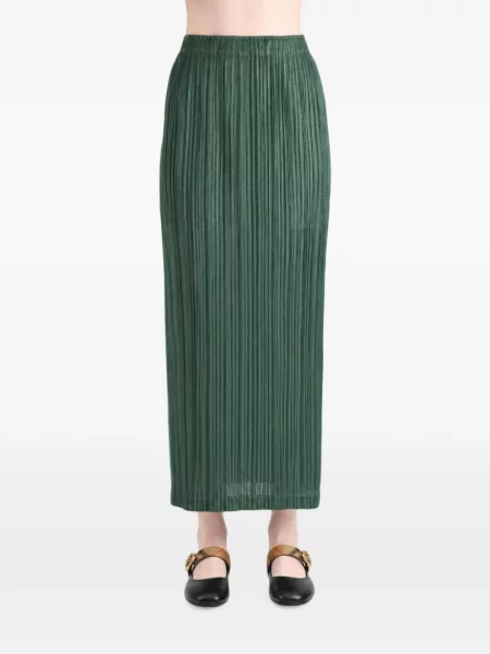 Fustă midi Pleats Please Issey Miyake verde