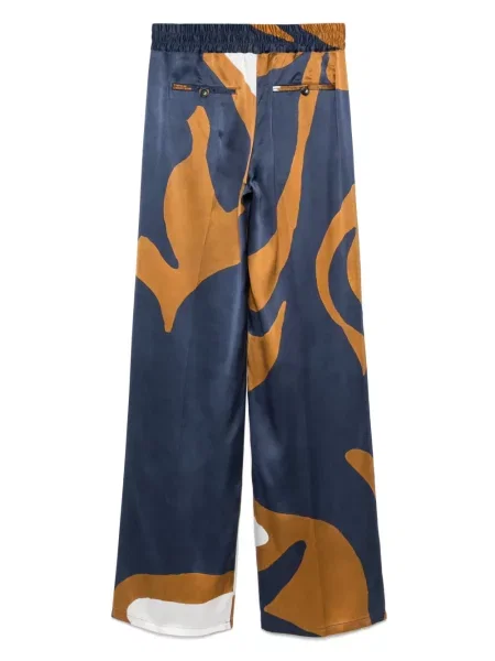 Pantaloni Kiton cu imagine cu imprimeu abstract albastru