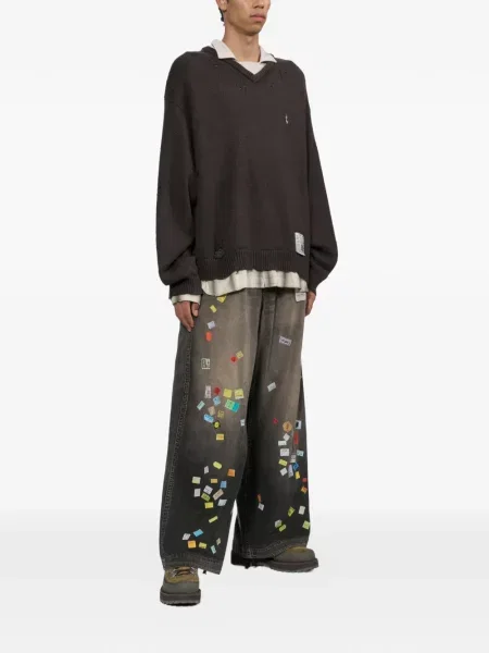 Gulerat pulover Maison Mihara Yasuhiro negru