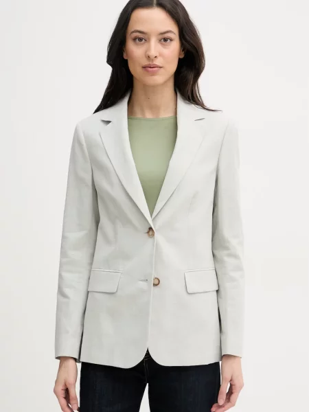 United Colors of Benetton jednoredni ženski sako s lanom zelena