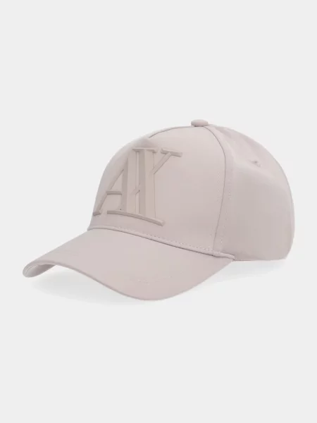 Armani Exchange czapka z daszkiem brązowa