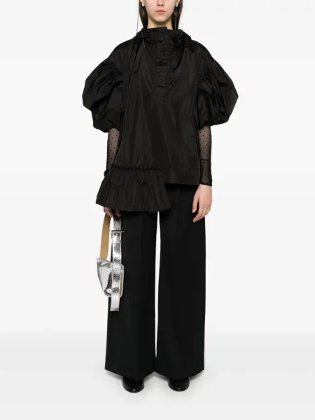 Top Simone Rocha cu volane negru