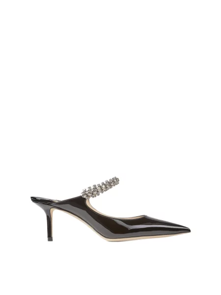 Lakierowane klapki Jimmy Choo skórzane czarne