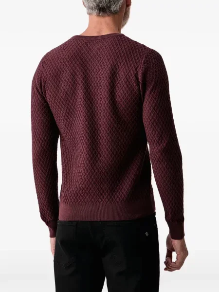Sweter Lindbergh z okrągłym dekoltem czerwony