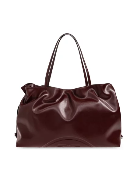 Tory Burch torebka tote z imitacji skóry Ella czerwona