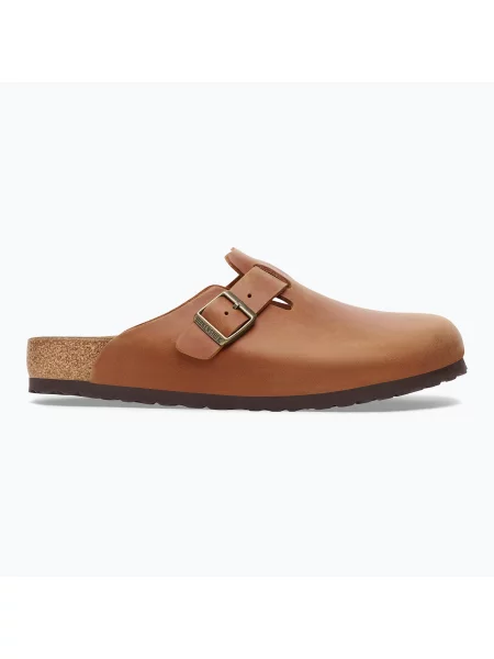 Birkenstock klapki nubukowe Boston brązowe