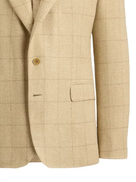 Marynarka Ralph Lauren Purple Label w kratę fioletowa