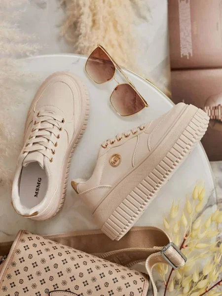 Sneakerși Resti cu platformă maro