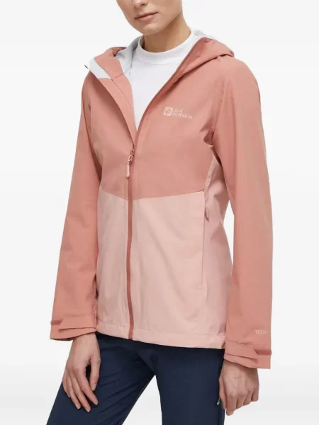 Geacă Jack Wolfskin cu glugă roz