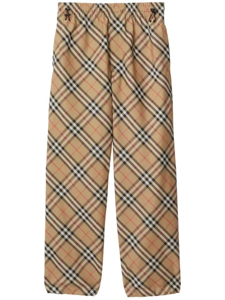 Pantaloni Burberry în carouri maro