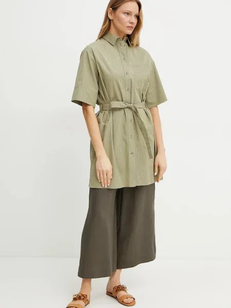 Сорочка MM relaxed класичний комір зелений