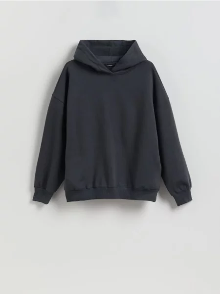 Reserved Bluză cu inscripție la spate gri-închis gri