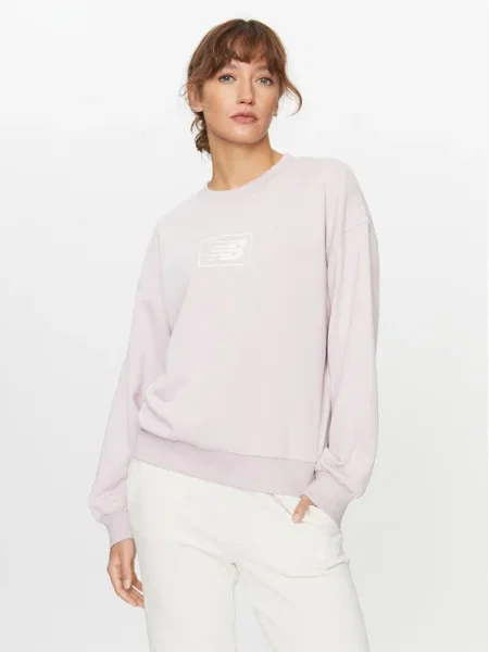 New Balance Суитшърт Essentials French Terry Crew виолетов