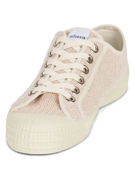 Pantofi Novesta cu model herringbone alb