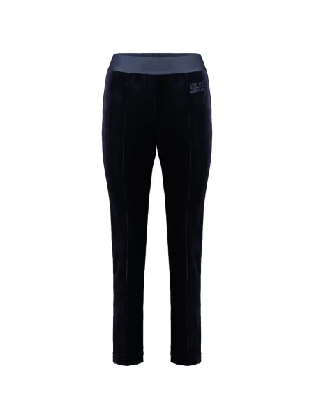 Pantaloni Alberta Ferretti de catifea alergare cu autograf albastru