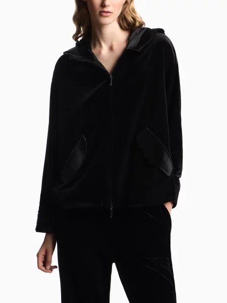 Шуба Emporio Armani поліестер/еластан чорний