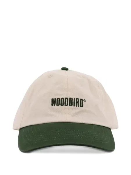 Șapcă Woodbird din țesătură twill cu autograf