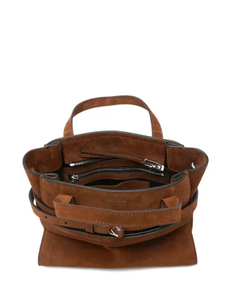 Geantă Moschino din piele de căprioară maro