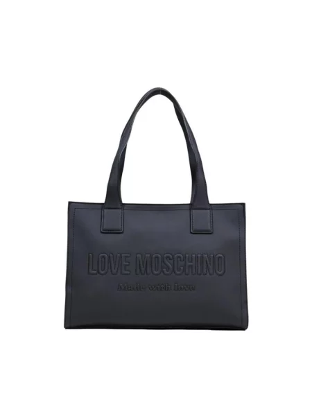 Lniana torebka Love Moschino czarna
