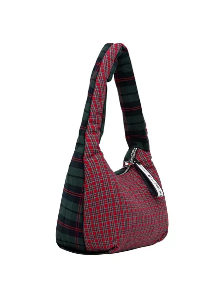 Geanta crossbody Tommy Jeans în carouri verde