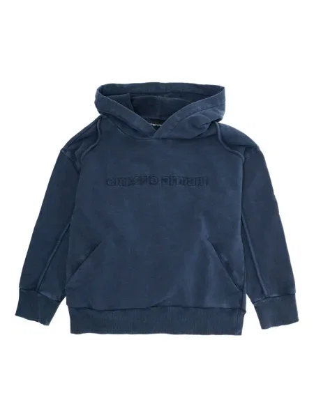Bluza z kapturem dziecięca Emporio Armani niebieska