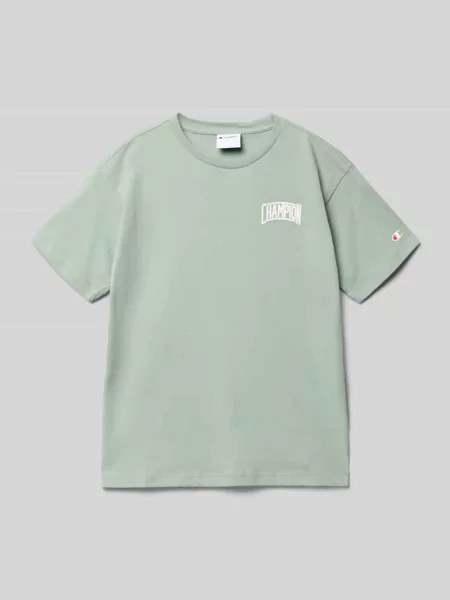 T-shirt z nadrukiem z logo i okrągłym dekoltem Champion
