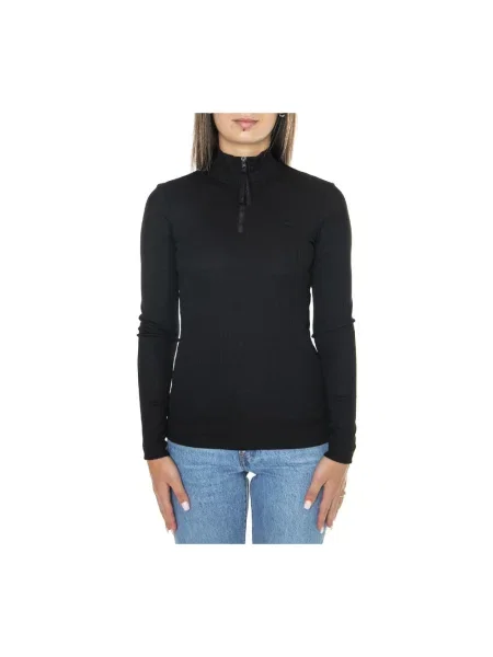 Sweter z golfem Lacoste czarny