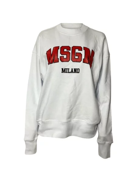 Bluza Msgm z okrągłym dekoltem biała