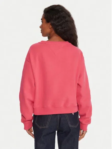 Tommy Jeans Majica dugih rukava Silver Script ružičasta