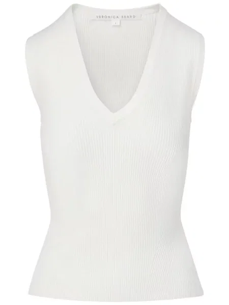 Top Veronica Beard tricotate alb