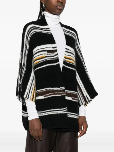 Cardigan Missoni cu dungi cu decolteu în V negru