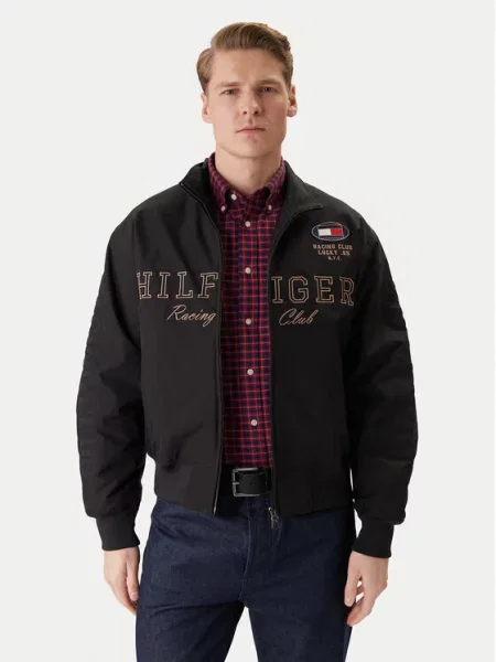 Tommy Hilfiger Bomber jakna Racing črna