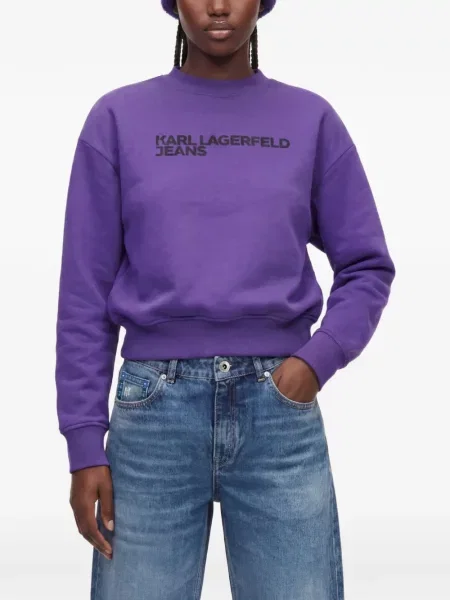 Hanorac Karl Lagerfeld Jeans cu autograf violet