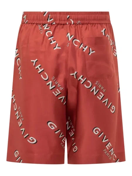 Pantaloni scurți Givenchy de mătase cu imagine roșu