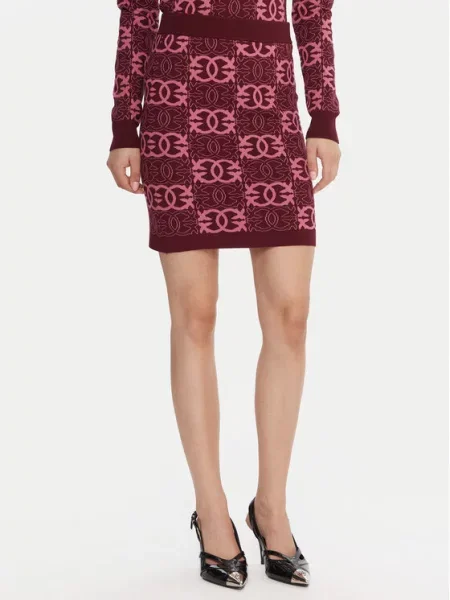 PINKO Mini krilo Bang Bang Bordo rdeča