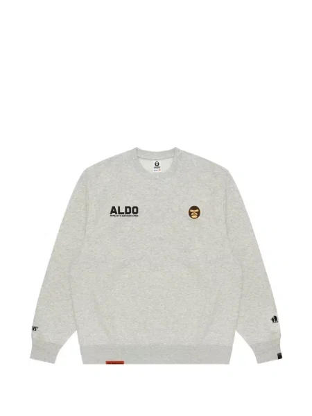 Hanorac crewneck Aape By A Bathing Ape cu decolteu rotund cu autograf gri