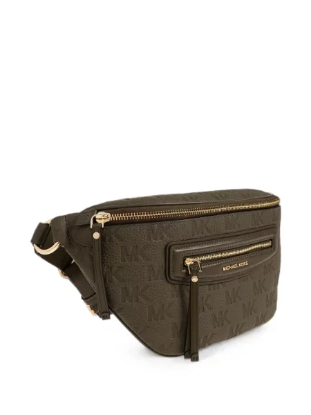 Curea Michael Michael Kors din piele cu autograf verde