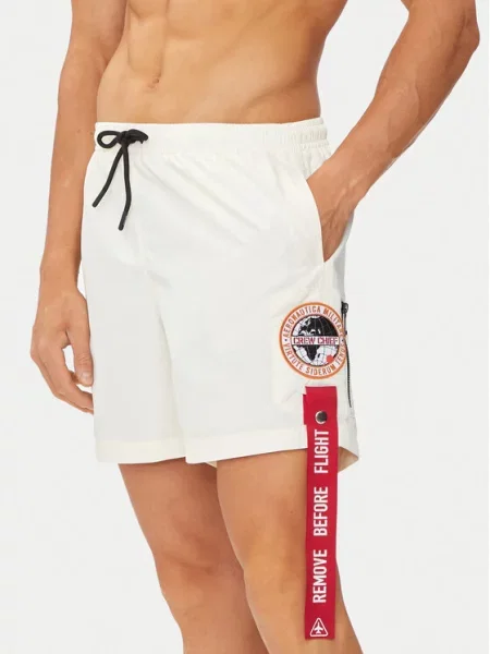 Aeronautica Militare Plavecké šortky Écru