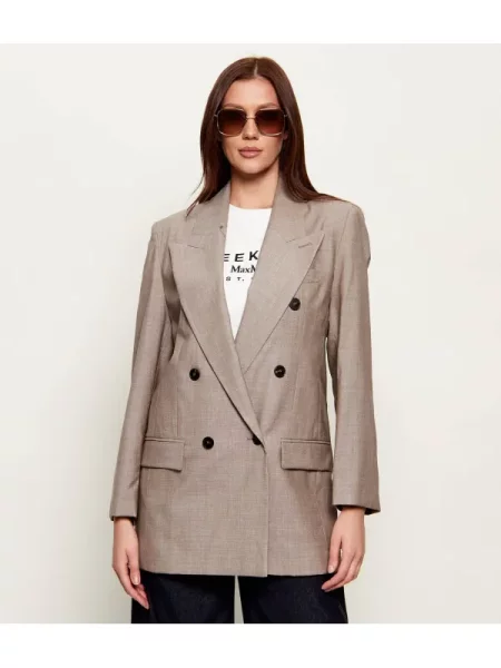 Marella De lână sacou MLLCERA cu adaos de mătase bej